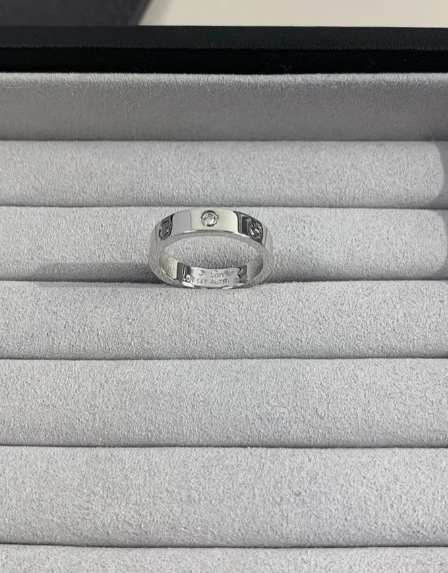 [Eterna Jewels]LOVE RING 4MM 1 DIAMOND SILVER