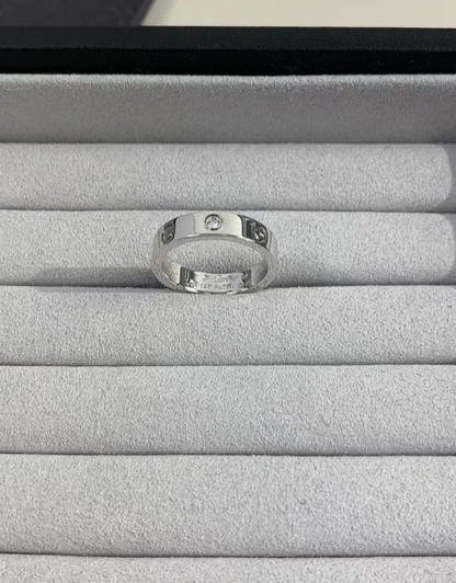 [Eterna Jewels]LOVE RING 4MM 1 DIAMOND SILVER