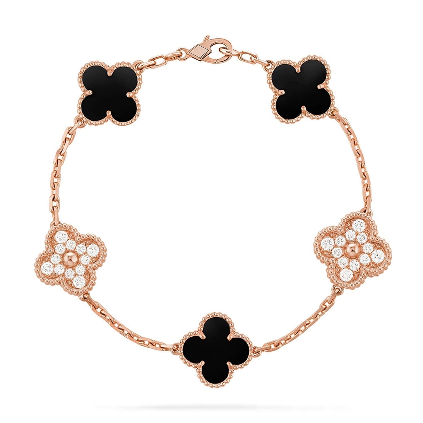 [Eterna Jewels] CLOVER 5 MOTIF ONYXS BRACELET COLLECTION