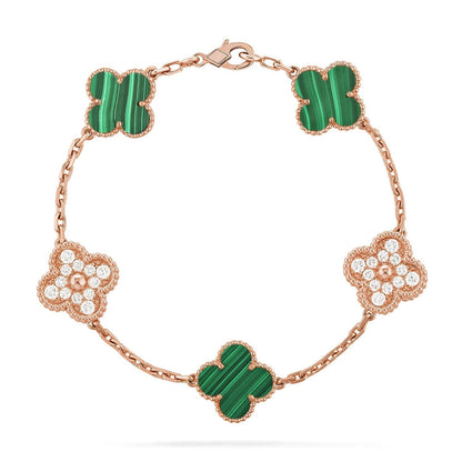 [Eterna Jewels] CLOVER 5 MOTIF MALACHITE BRACELET COLLECTION