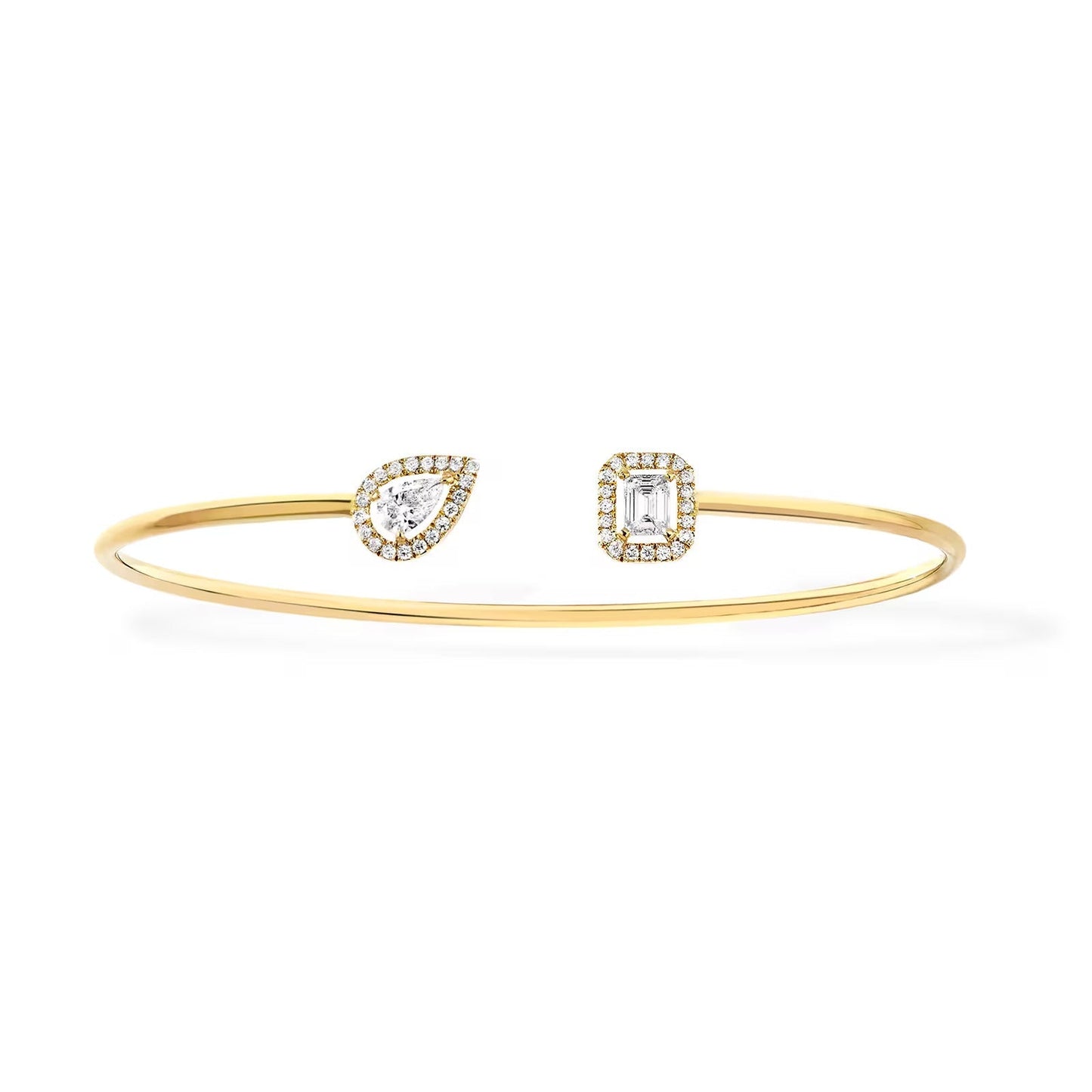 [Eterna Jewels]JONC FLEX MY TWIN TOI & MOI SILVER DIAMOND BRACELET