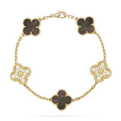 [Eterna Jewels] CLOVER 5 MOTIF GRAY MOP BRACELET COLLECTION