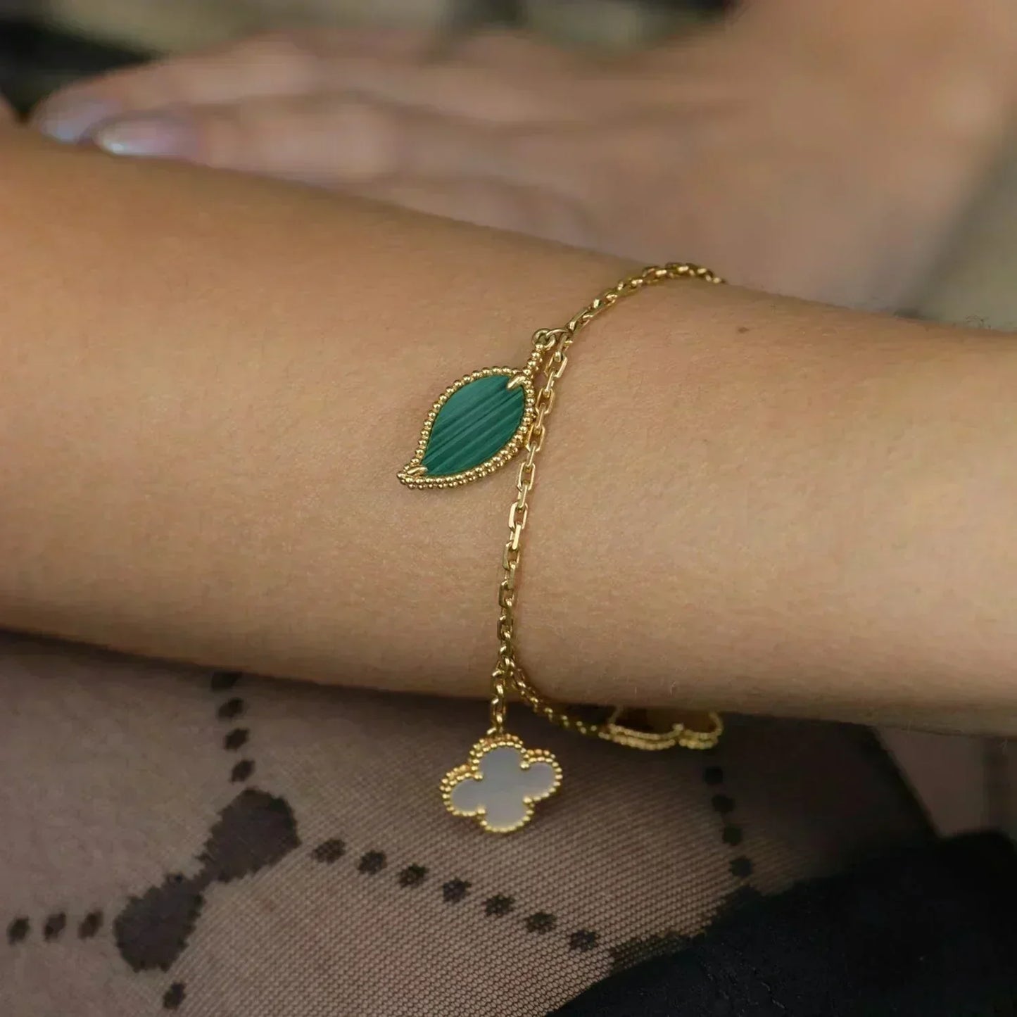 [Eterna Jewels]LUCKY SPRING 5 MOTIF GOLD BRACELET