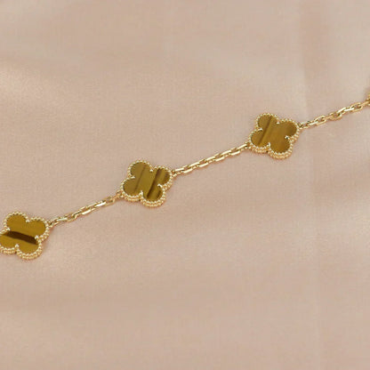 [Eterna Jewels] CLOVER 5 MOTIFS TIGER EYE BRACELET COLLECTION