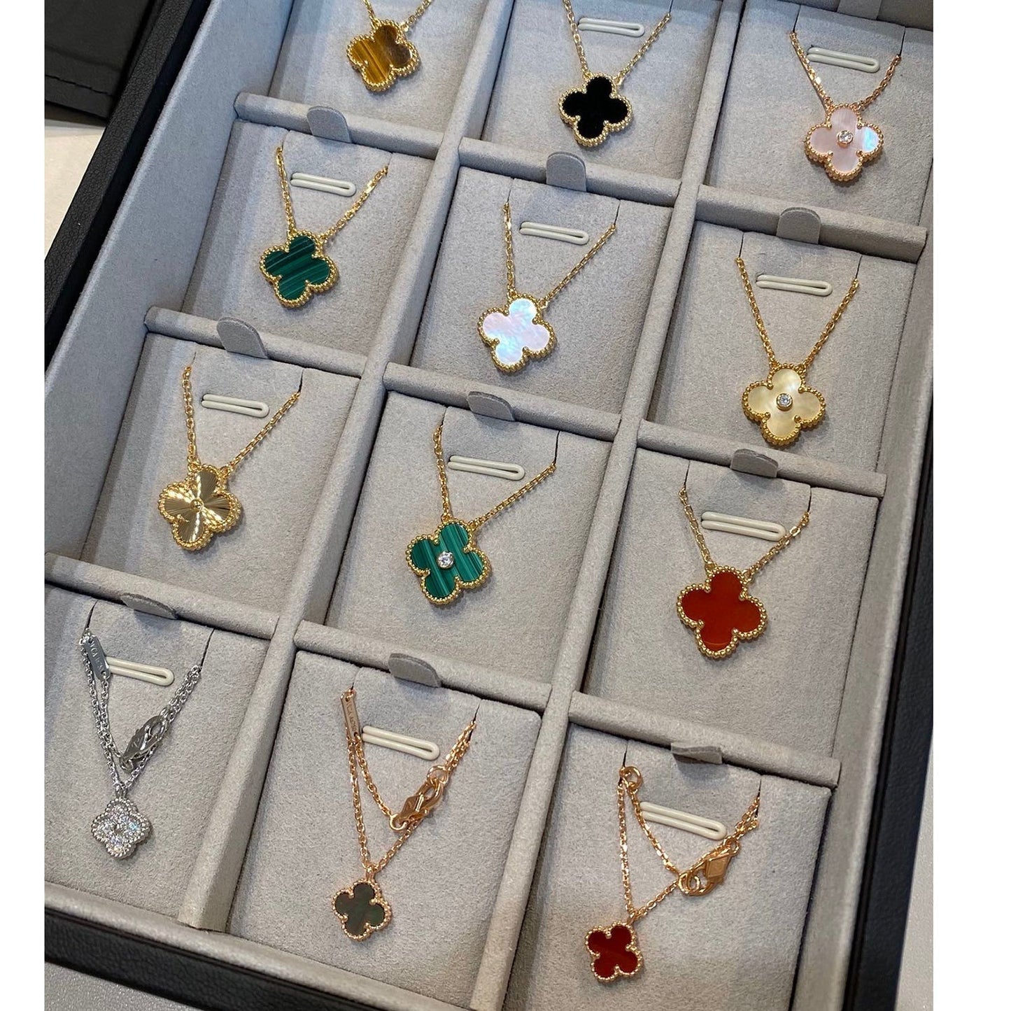[Eterna Jewels]CLOVER 15MM DIAMOND SINGLE FLOWER NECKLACE