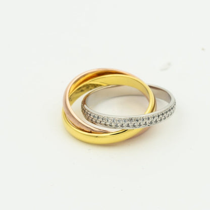 [Eterna Jewels Jewelry]TRINITY RING GOLD PINK GOLD SILVER DIAMONDS