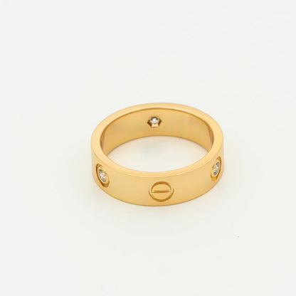 [Eterna Jewels]LOVE RING 5.5MM 3 DIAMONDS PINK GOLD