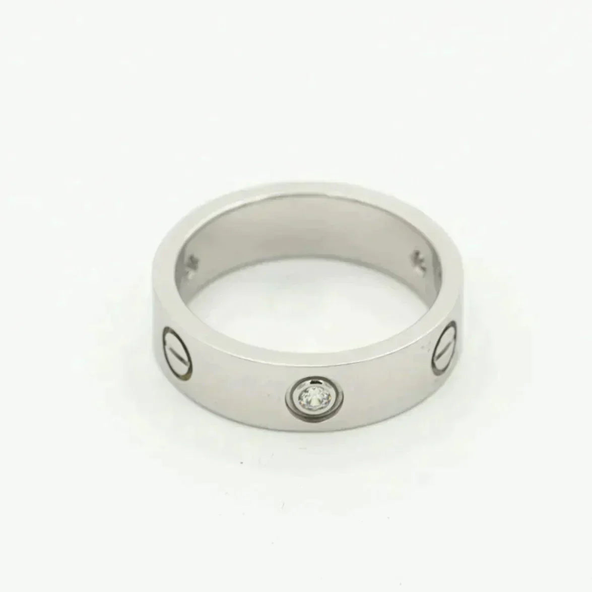 [Eterna Jewels]LOVE RING 5.5MM 3 DIAMONDS SILVER
