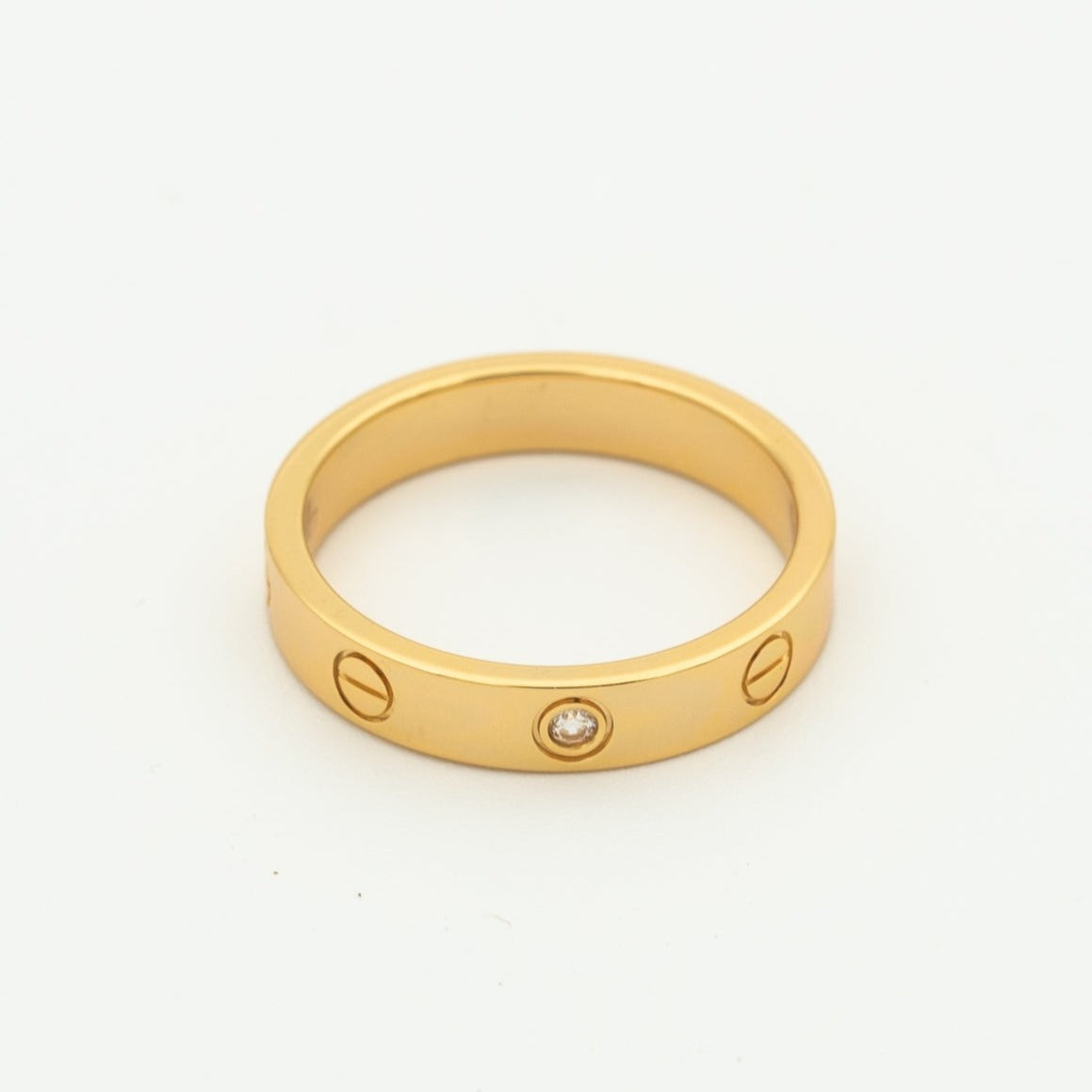 [Eterna Jewels]LOVE RING 4MM 1 DIAMOND PINK GOLD
