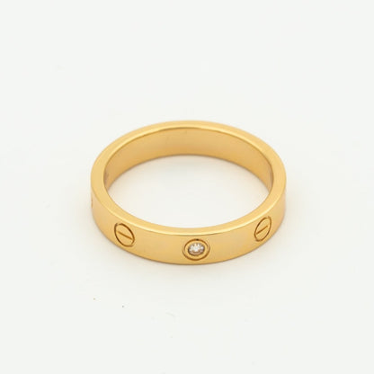 [Eterna Jewels]LOVE RING 4MM 1 DIAMOND PINK GOLD