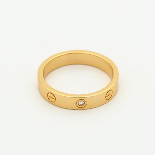 [Eterna Jewels]LOVE RING 4MM 1 DIAMOND PINK GOLD