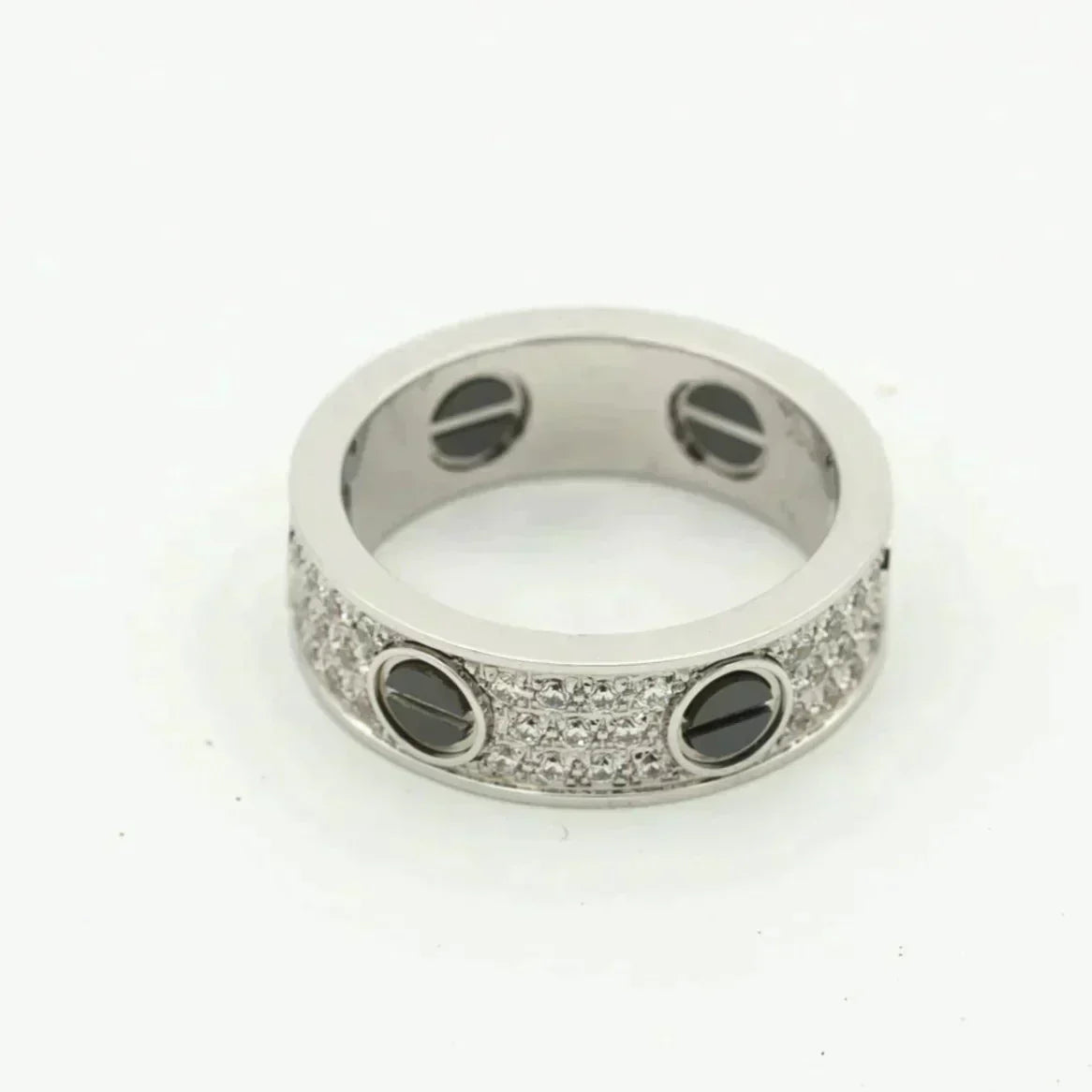 [Eterna Jewels]LOVE RING 5.5MM DIAMONDS PAVED CERAMIC