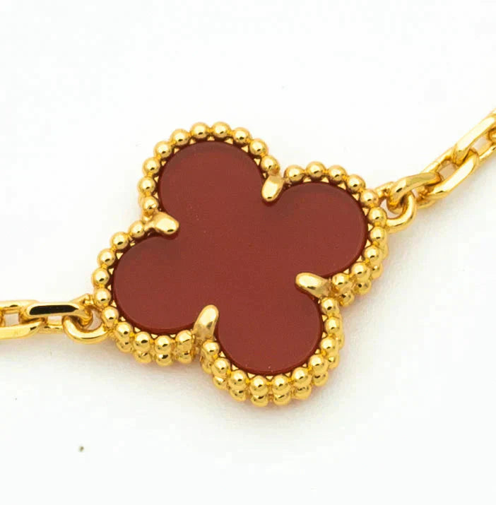 [Eterna Jewels] CLOVER 5 MOTIF RED CORNELIAN BRACELET COLLECTION