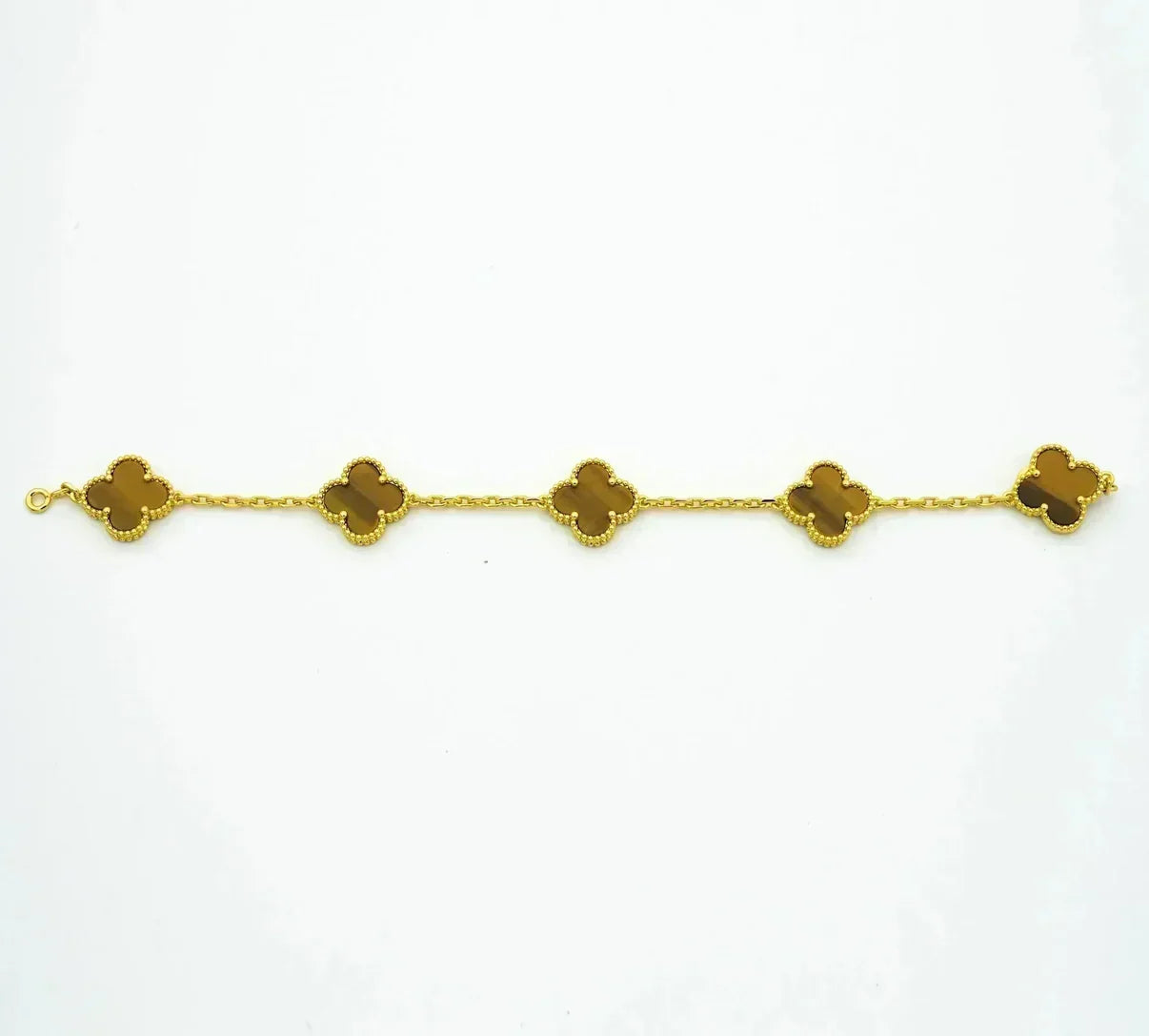 [Eterna Jewels] CLOVER 5 MOTIFS TIGER EYE BRACELET COLLECTION
