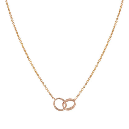 [Eterna Jewels]LOVE NECKLACE DOUBLE RING PINK GOLD