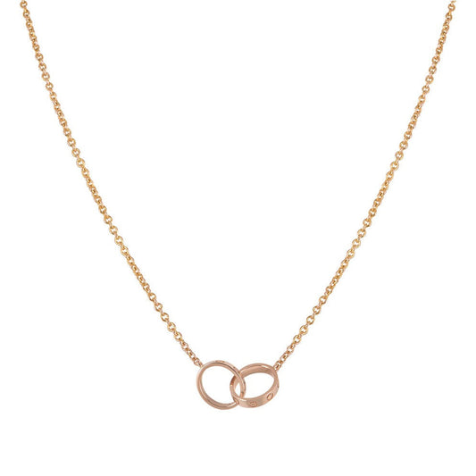 [Eterna Jewels]LOVE NECKLACE DOUBLE RING PINK GOLD