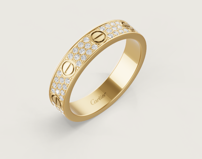 [Eterna Jewels]LOVE RING 4mm-wide full-diamond ring GOLD