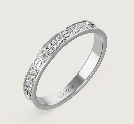 [Eterna Jewels]LOVE RING 2.6mm-wide full-diamond ring silver