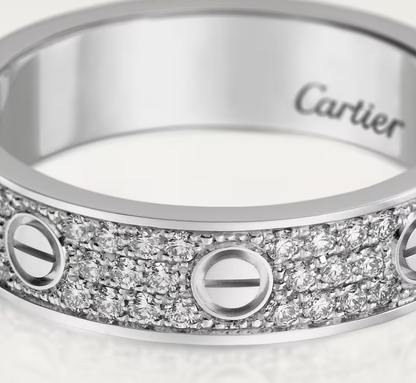 [Eterna Jewels]LOVE RING 4mm-wide full-diamond ring silver