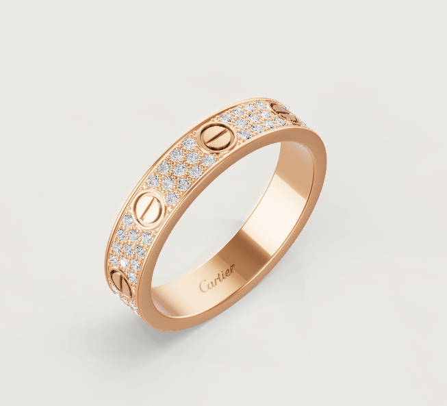 [Eterna Jewels]LOVE RING 4mm-wide full-diamond ring Rose Gold