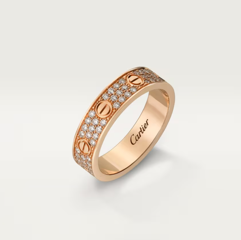 [Eterna Jewels]LOVE RING 4mm-wide full-diamond ring Rose Gold