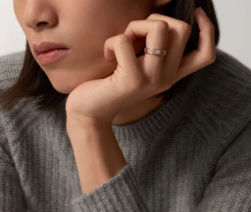 [Eterna Jewels]LOVE RING 4mm-wide full-diamond ring Rose Gold
