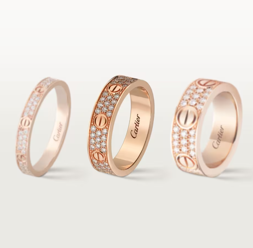 [Eterna Jewels]LOVE RING 4mm-wide full-diamond ring Rose Gold