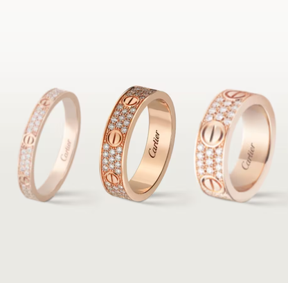 [Eterna Jewels]LOVE RING 4mm-wide full-diamond ring Rose Gold