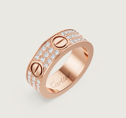 [Eterna Jewels]LOVE RING 6.5mm-wide full-diamond ring Rose Gold