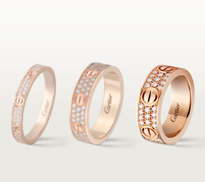 [Eterna Jewels]LOVE RING 6.5mm-wide full-diamond ring Rose Gold