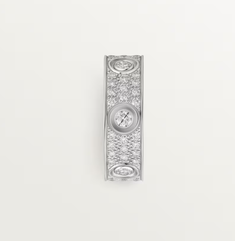 [Eterna Jewels]LOVE RING 6.5MM Full Diamond, 6 Major Diamonds Silver