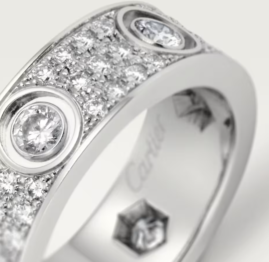 [Eterna Jewels]LOVE RING 6.5MM Full Diamond, 6 Major Diamonds Silver