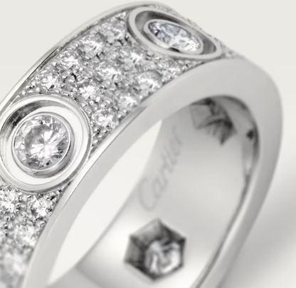 [Eterna Jewels]LOVE RING 6.5MM Full Diamond, 6 Major Diamonds Silver
