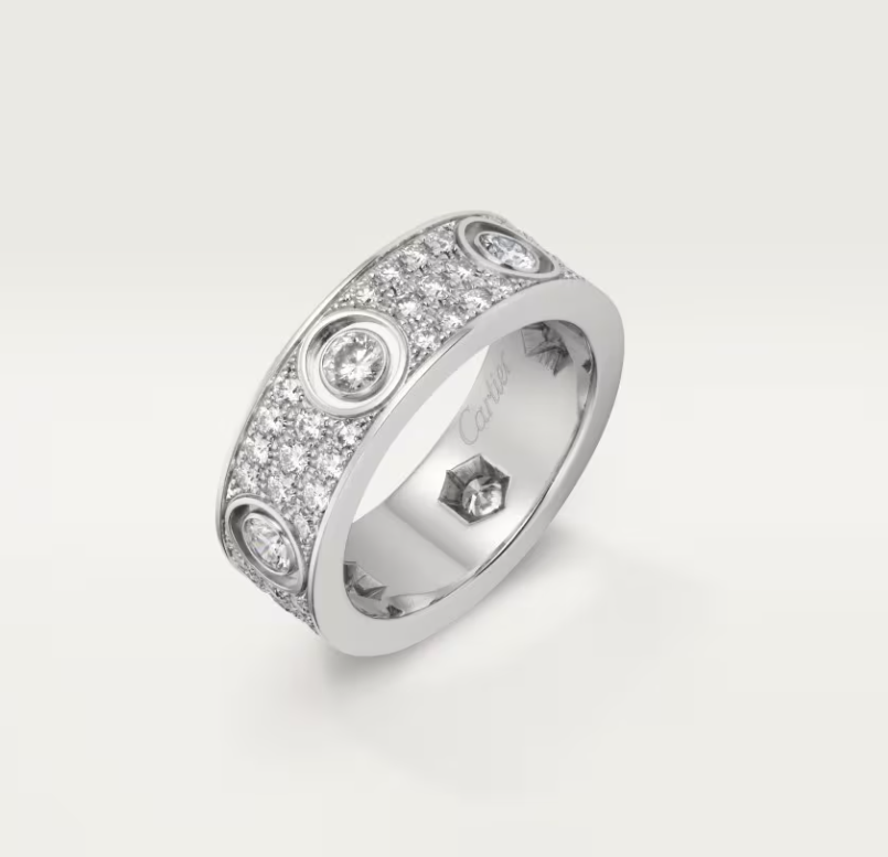 [Eterna Jewels]LOVE RING 6.5MM Full Diamond, 6 Major Diamonds Silver