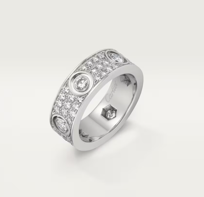 [Eterna Jewels]LOVE RING 6.5MM Full Diamond, 6 Major Diamonds Silver