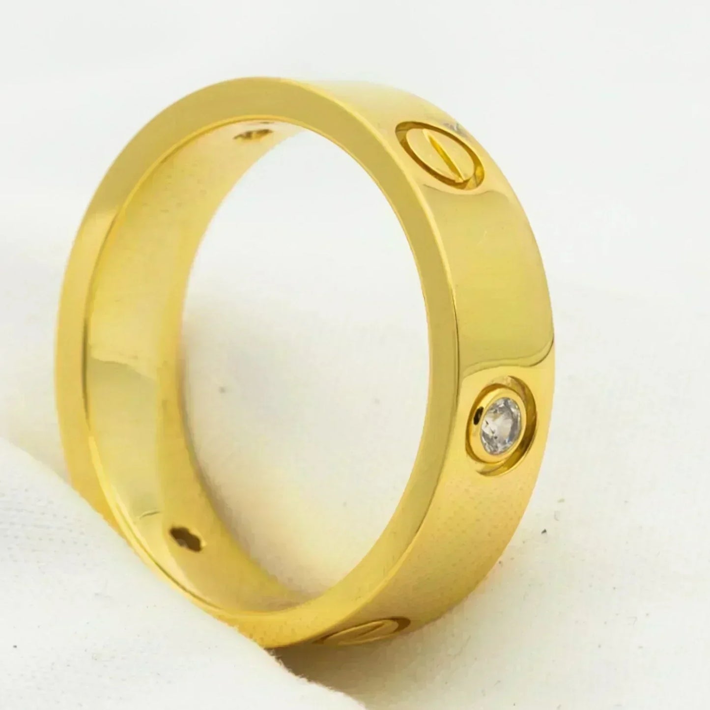 [Eterna Jewels]LOVE RING 5.5MM 3 DIAMONDS GOLD