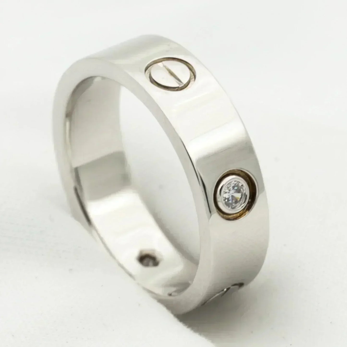 [Eterna Jewels]LOVE RING 5.5MM 3 DIAMONDS SILVER