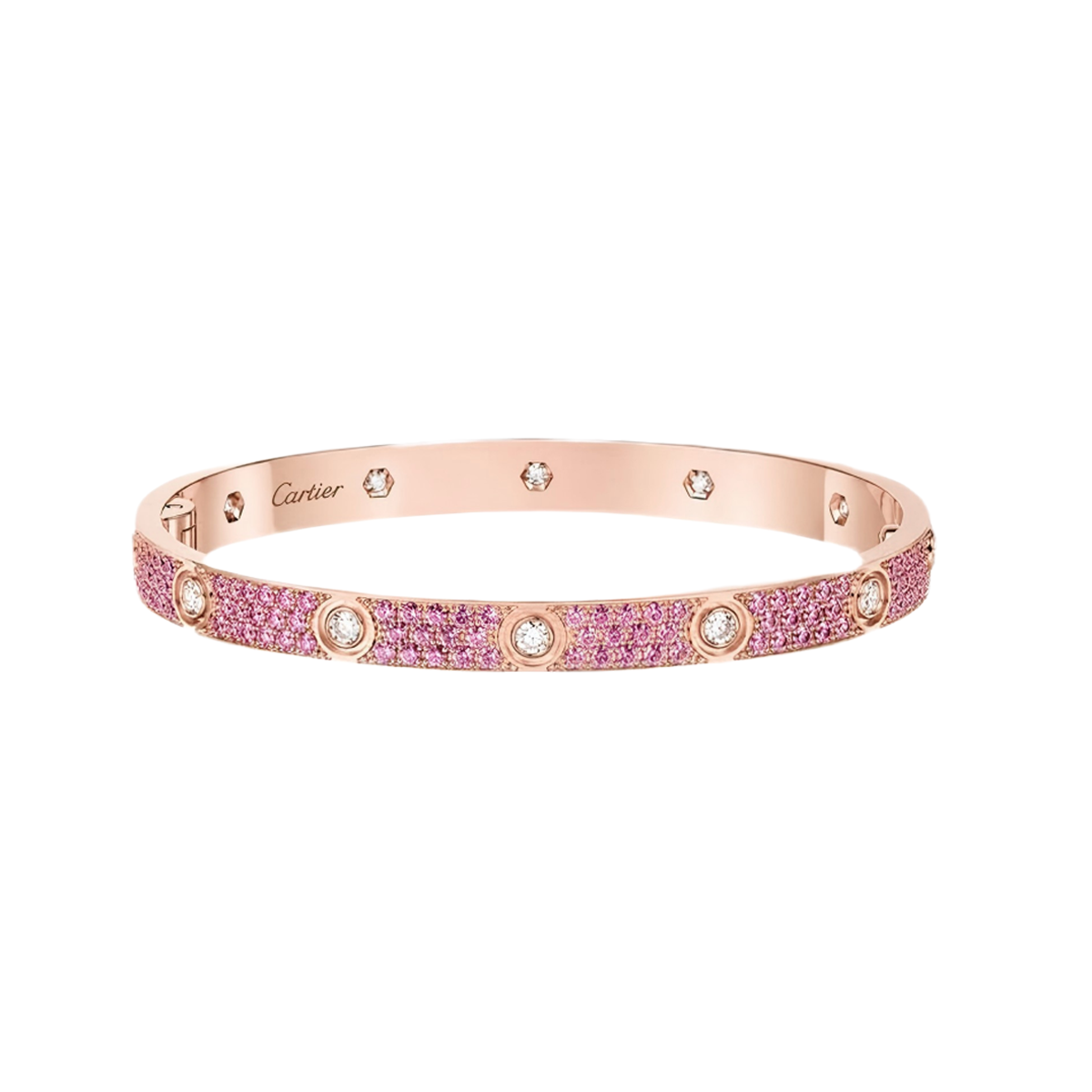 [Eterna Jewels]2026 PAVE GEMSTONE LOVE BRACELET 6.1MM 10 DIAMONDS