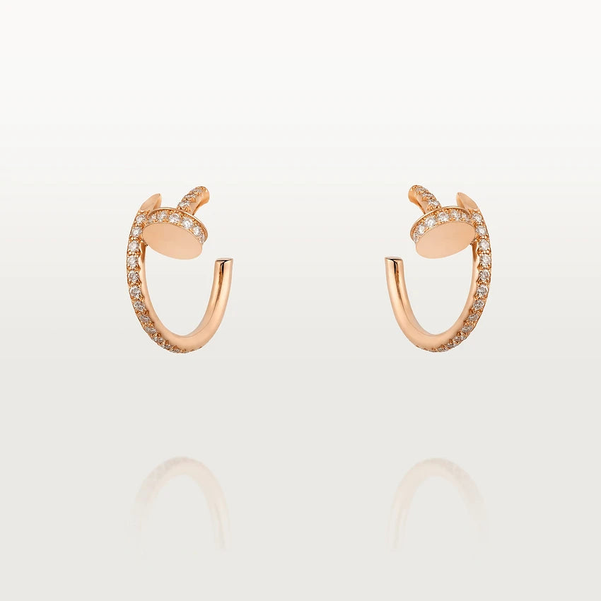 [Eterna Jewels]JUSTE EARRINGS 12.75MM PINK GOLD DIAMOND