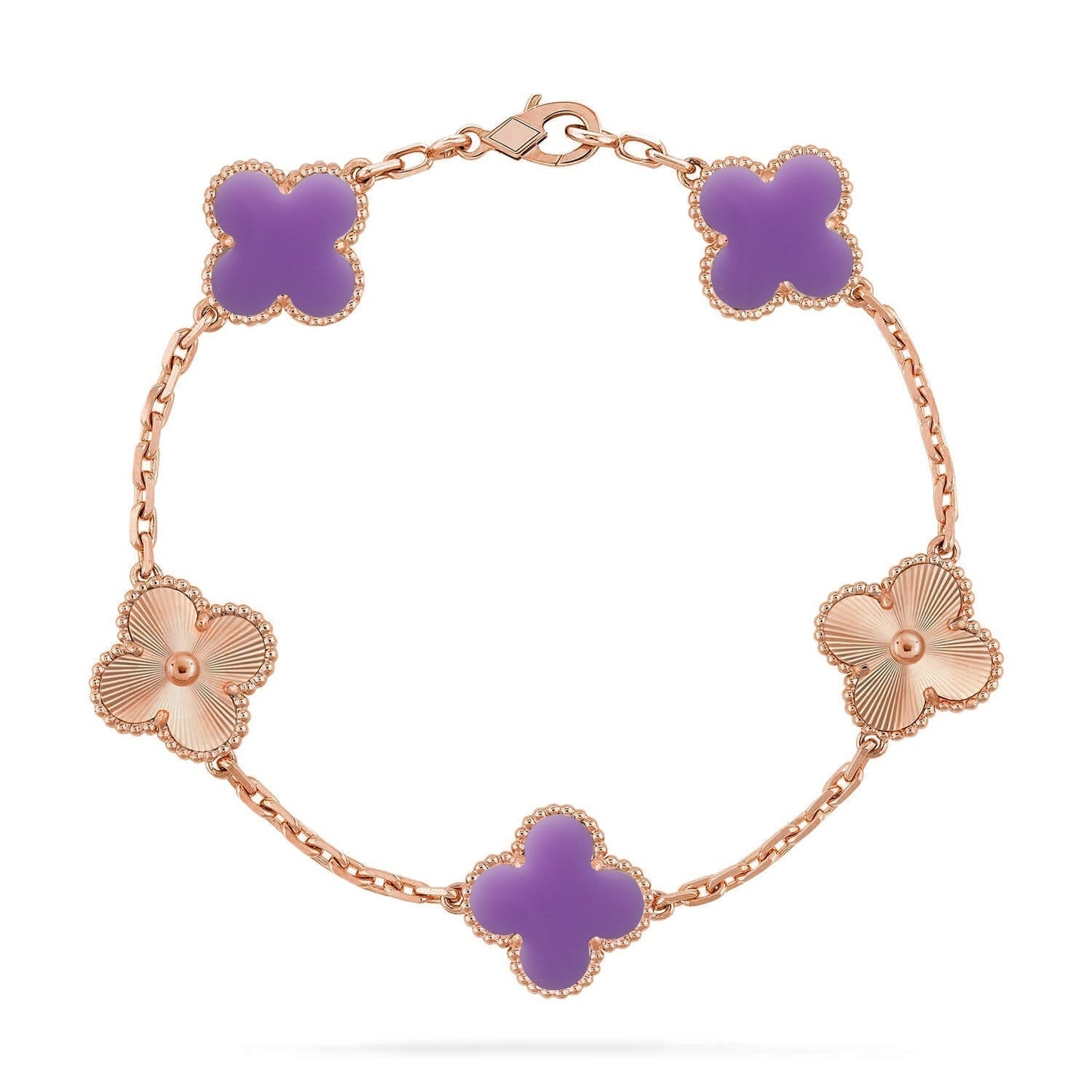 [Eterna Jewels]CLOVER 5 MOTIF LIGHT PURPLE BRACELET COLLECTION
