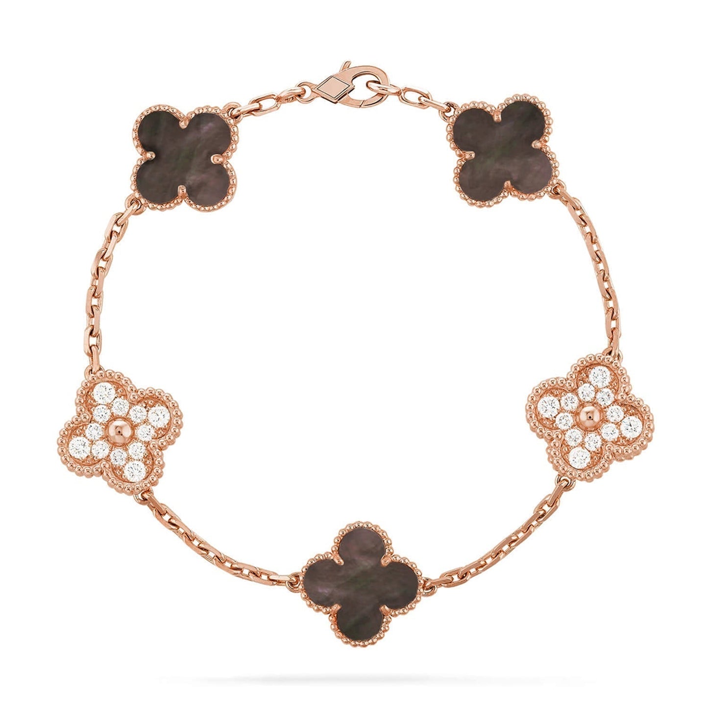 [Eterna Jewels] CLOVER 5 MOTIF GRAY MOP BRACELET COLLECTION