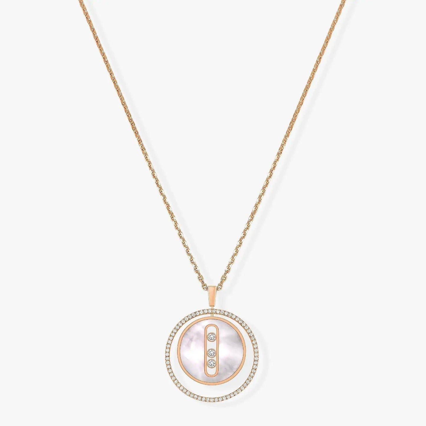 [Eterna Jewels]LUCKY MOVE MM NACRE BLANCHE DIAMOND NECKLACE