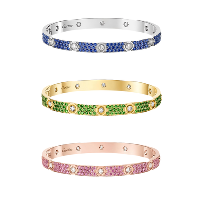 [Eterna Jewels]2026 PAVE GEMSTONE LOVE BRACELET 6.1MM 10 DIAMONDS