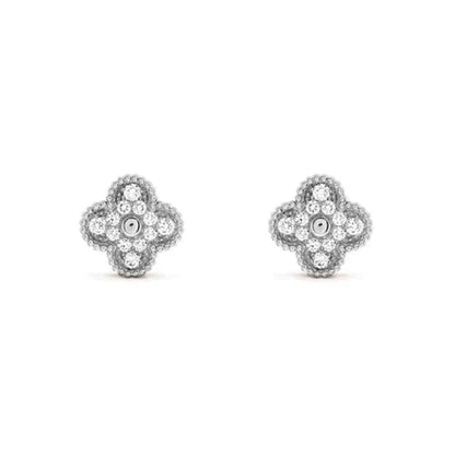[Eterna Jewels]CLOVER 1 MOTIFS DIAMOND STUD EARRINGS SILVER