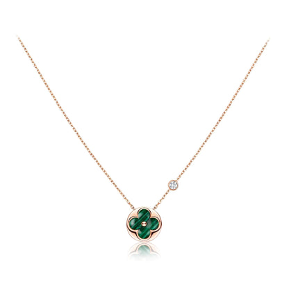 [Eterna Jewels]SUN PEDANT PINK GOLD 1 DIAMOND NECKLACE
