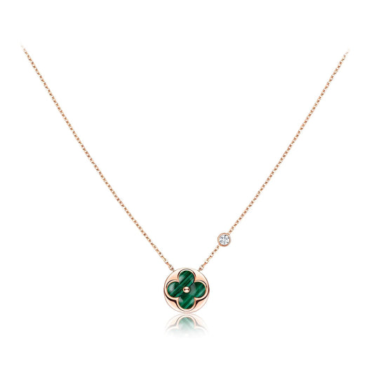 [Eterna Jewels]SUN PEDANT PINK GOLD 1 DIAMOND NECKLACE