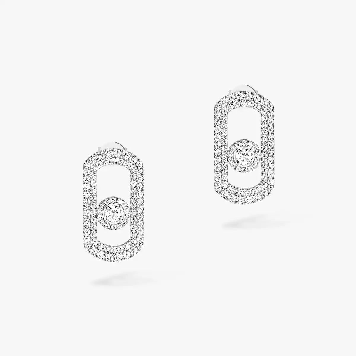 [Eterna Jewels]So Move Pave_-Set Diamond Earrings in Silver