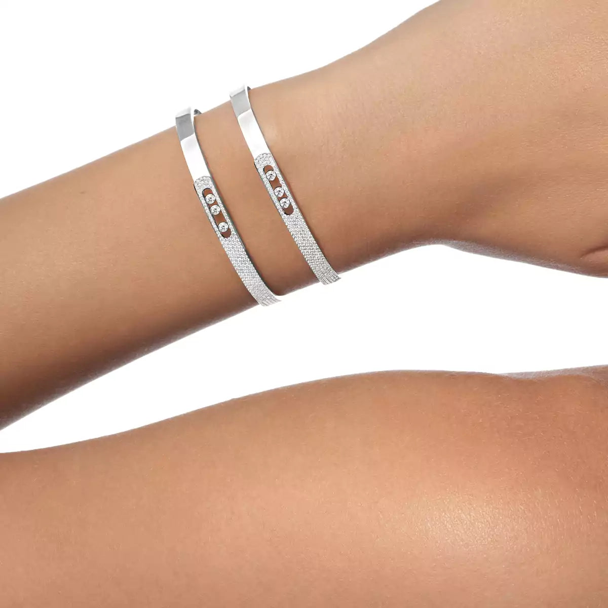 [Eterna Jewels]Move Noa Rose Gold Pavé Diamond Bangle Bracelet