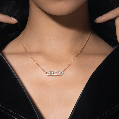 [Eterna Jewels] Move Pave_ Rose Gold Diamond Necklace