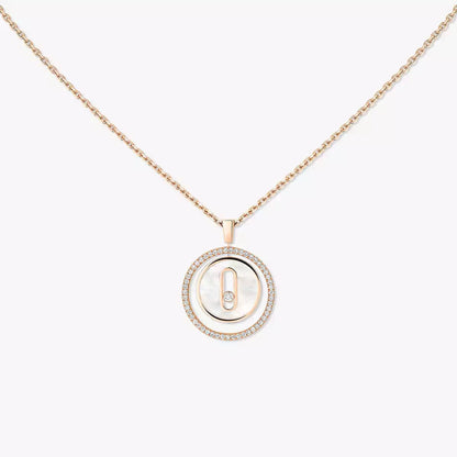 [Eterna Jewels]Lucky Move Diamond Necklace in Rose Gold and White Mother-of-Pearl